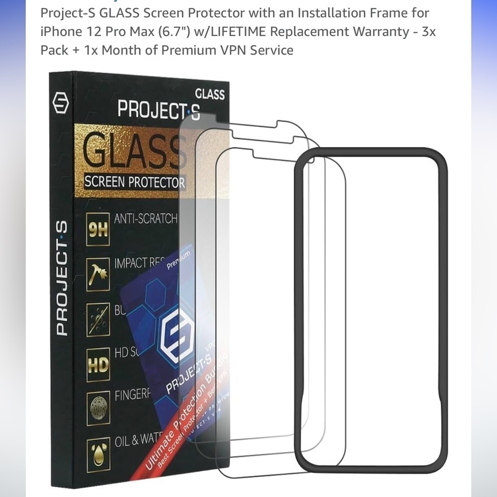 Glass screen protector for iPhone 12 Pro Max